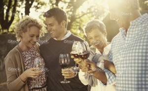 A picture of a family enjoying a glass of Garre wine
