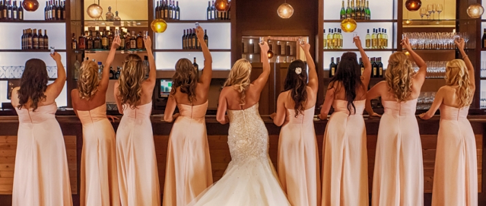Picture of bridesmaids enjoying a toast at the Bella Rosa Venue